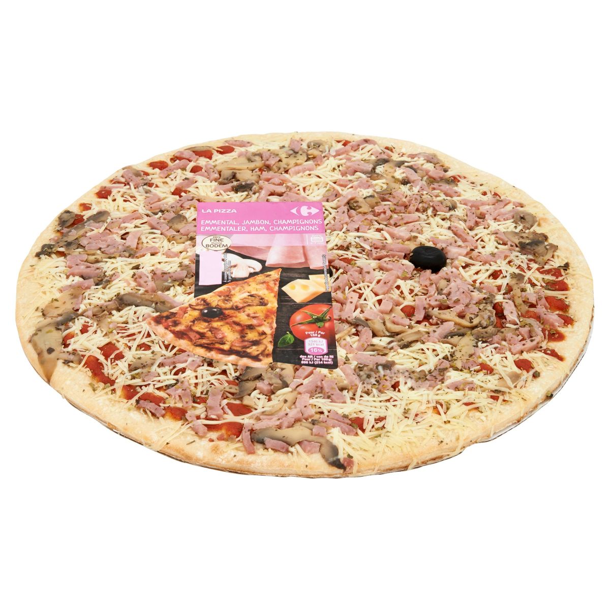 Carrefour La Pizza Emmentaler, Ham, Champignons 450 g