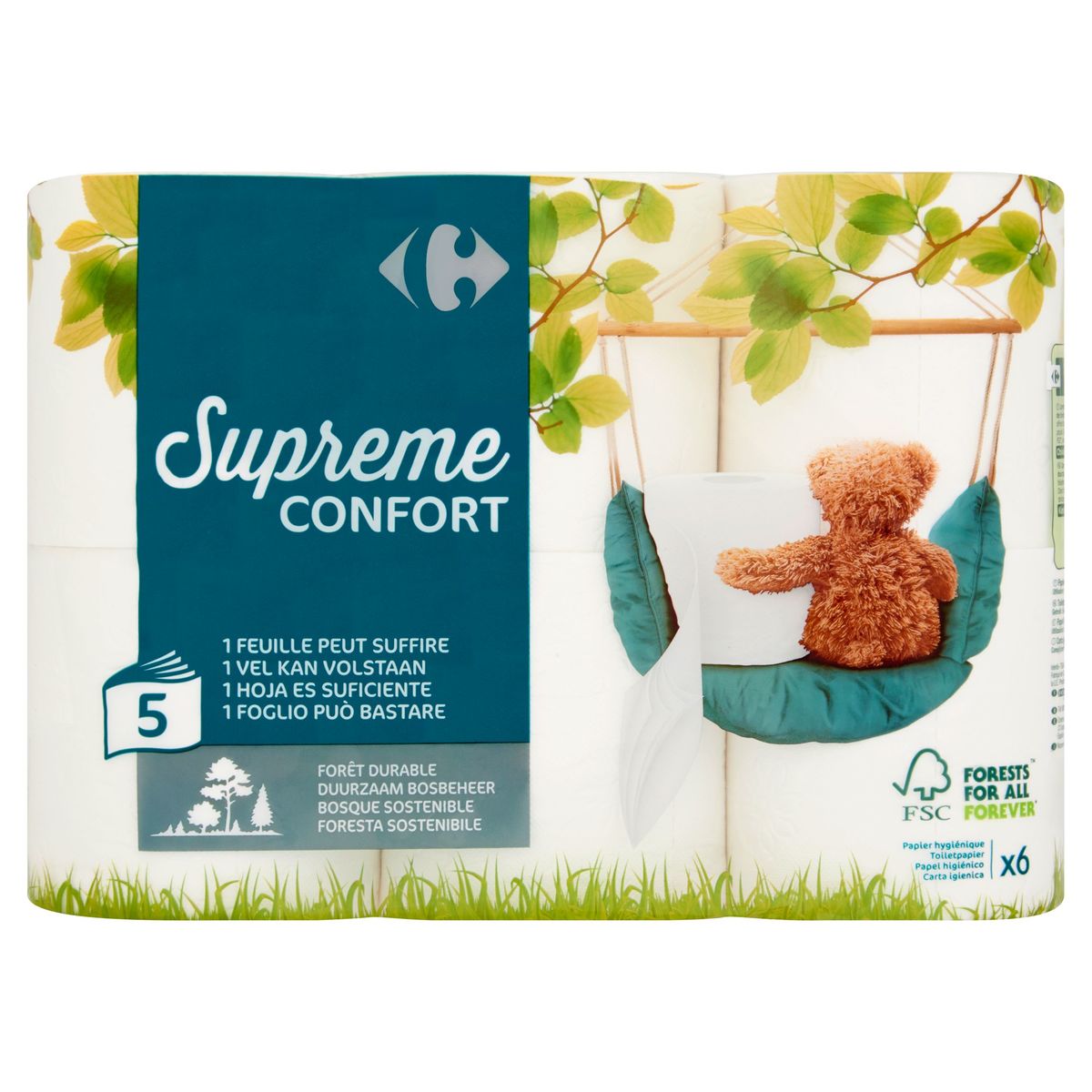 Carrefour Supreme Confort 5-Épaisseurs 6 Rouleaux