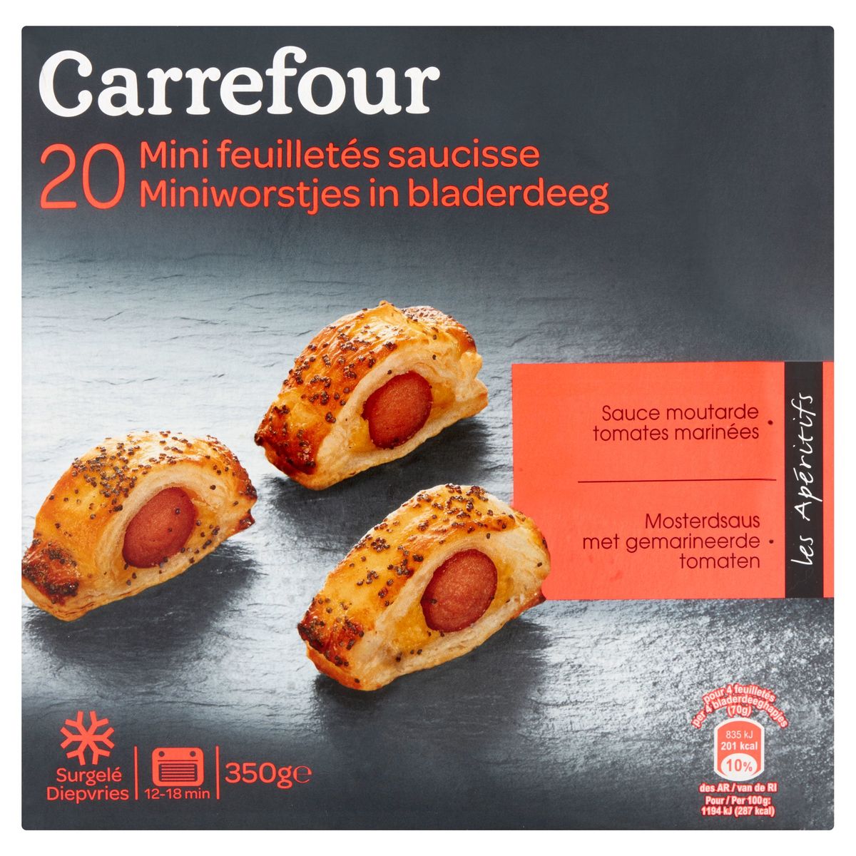 Carrefour 20 Miniworstjes in Bladerdeeg 350 g