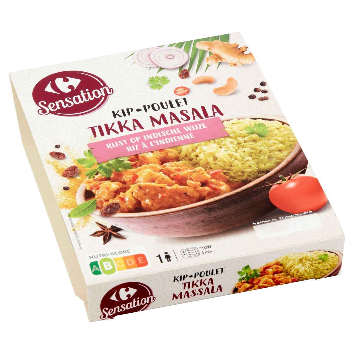 Carrefour Sensation Kip Tikka Masala Rijst op Indische Wijze 450 g