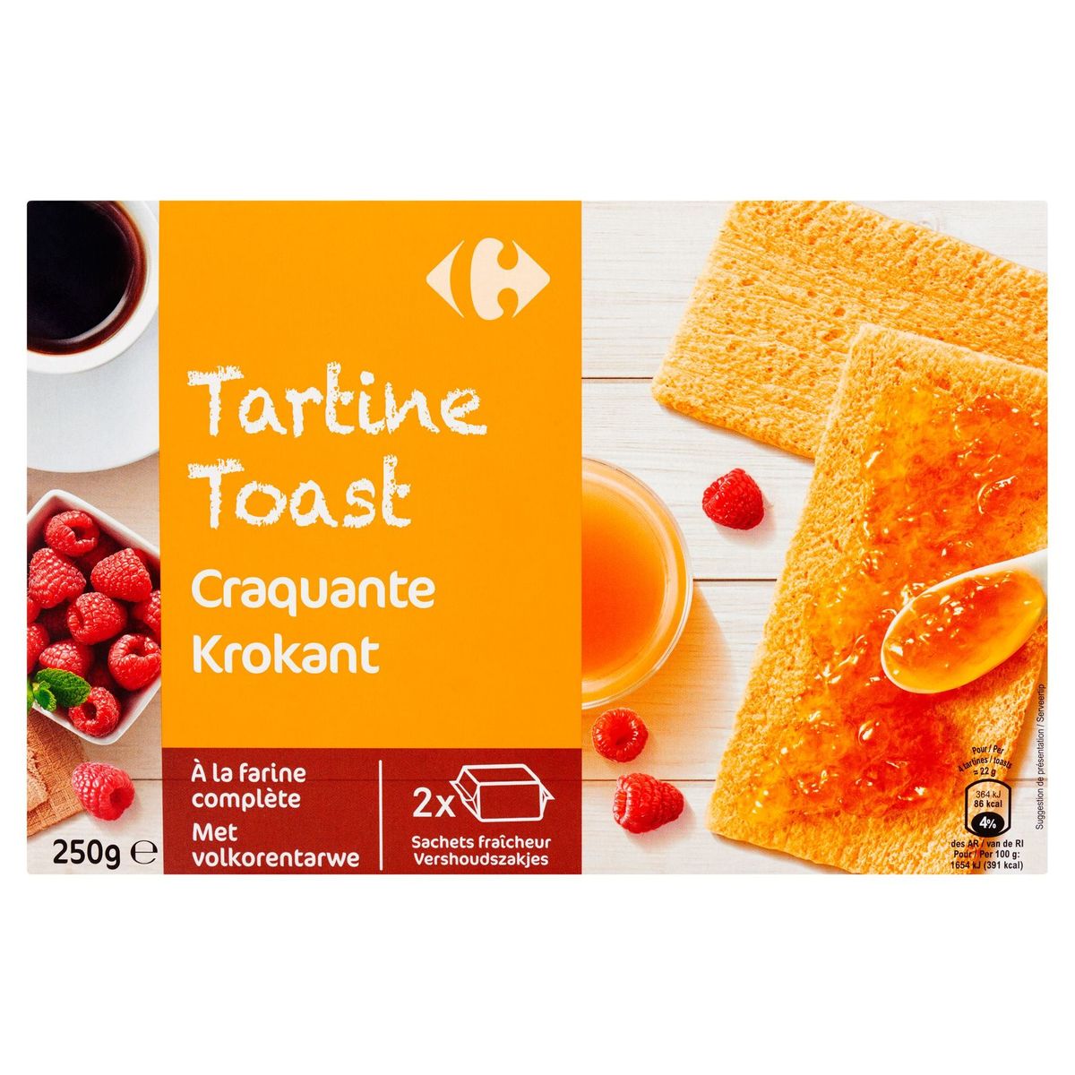 Carrefour Toast met Volkorentarwe 250 g
