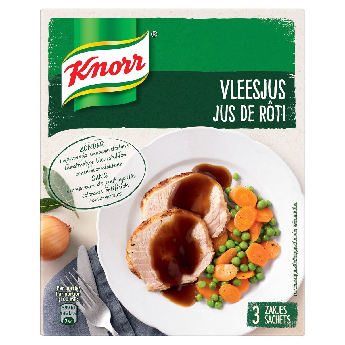 Knorr Poudre Sauce Jus de Rôti 3 x 20 g