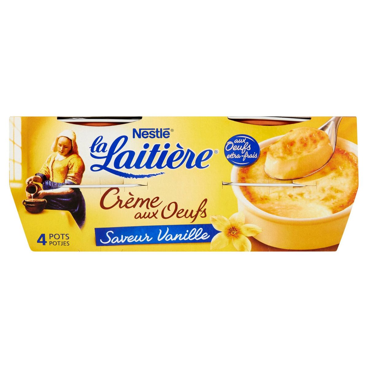 La Laitière Crème aux Oeufs Saveur Vanille 4 x 100 g