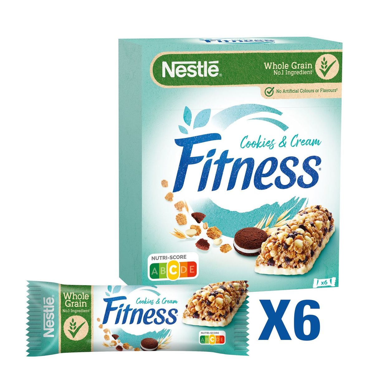 Fitness Barres de céréales Cookies & Cream 6 x 23.5g
