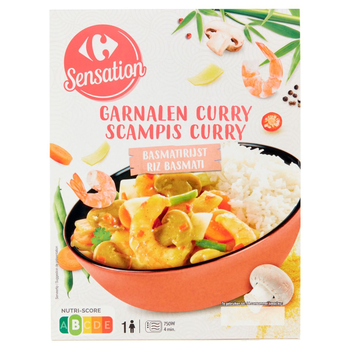 Carrefour Sensation Garnalen Curry Basmatirijst 400 g