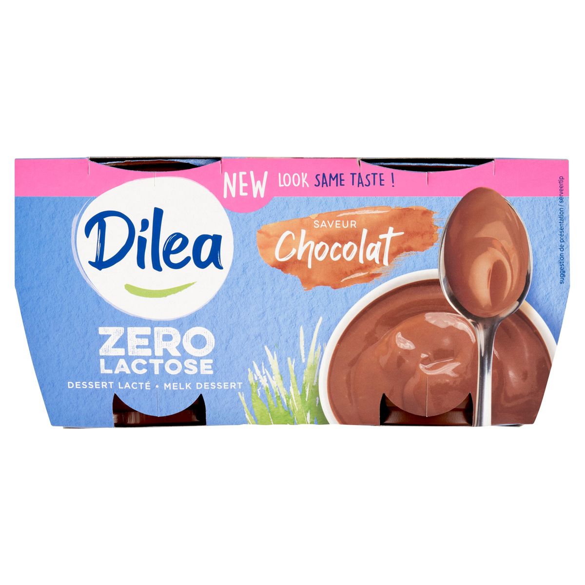 Dilea Zero Lactose Melk Dessert Smaak Chocolade 4 x 125 g