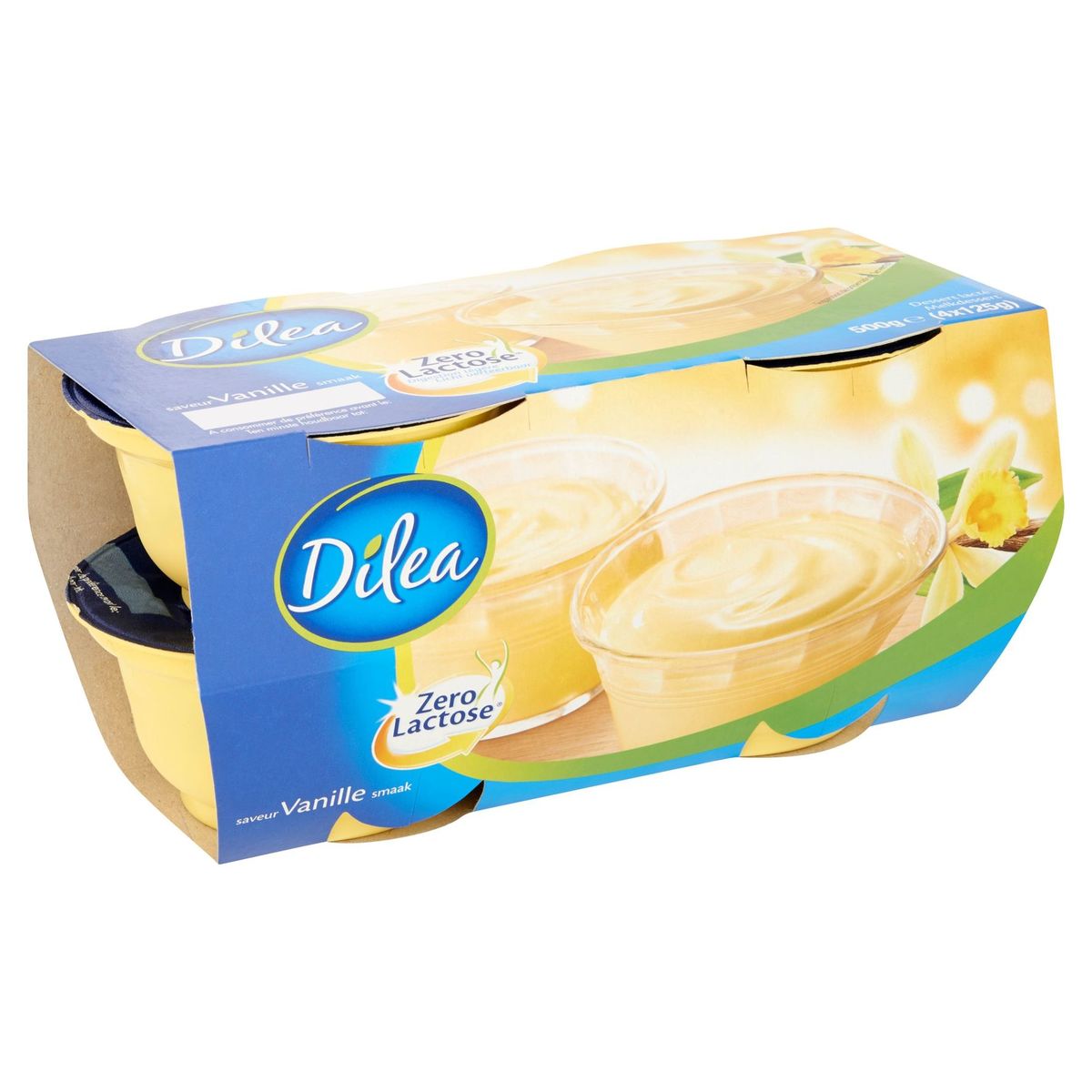 Dilea Zero Lactose Dessert Lacté Saveur Vanille 4 x 125 g