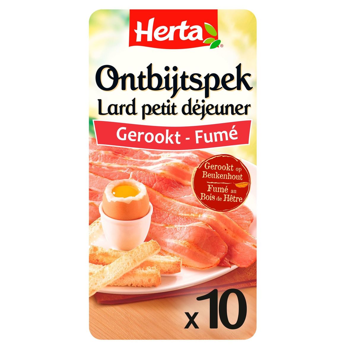 Herta Lard Petit-Déjeuner Fumé 10 Tranches 100 g