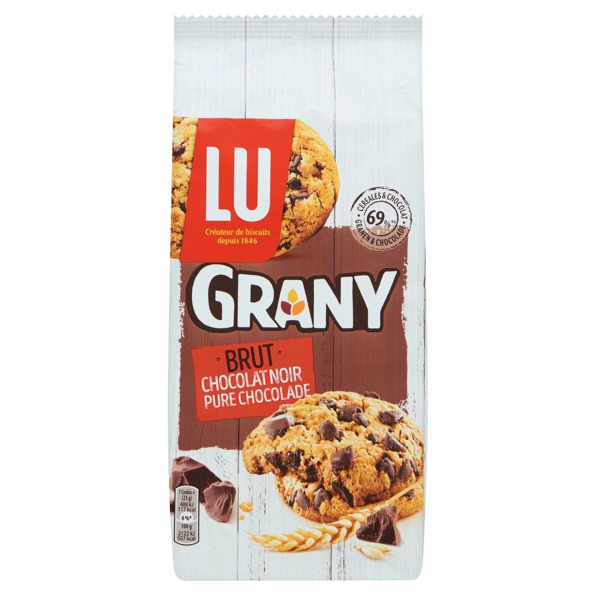 LU Grany Brut Biscuits Chocolat Noir 184g