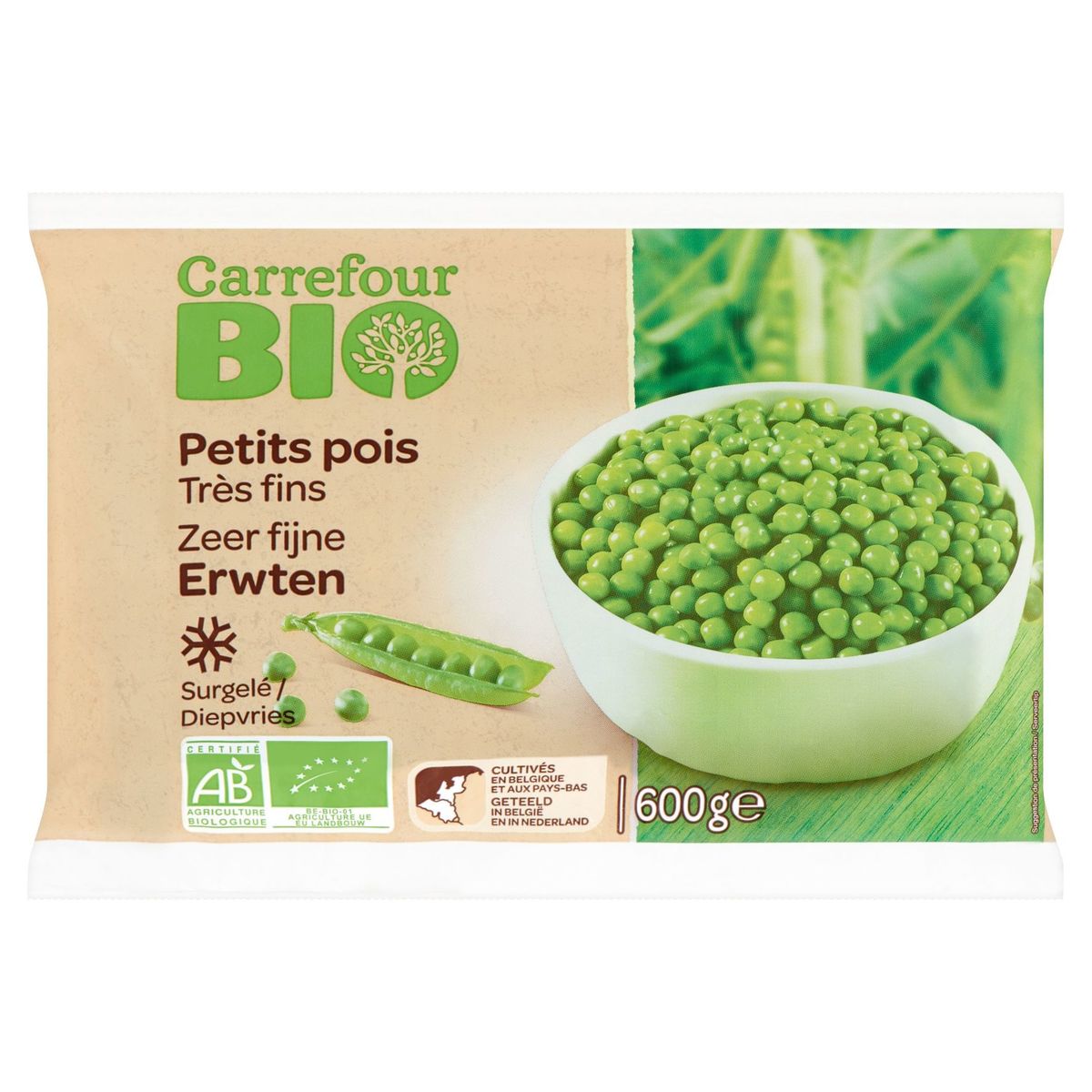 Carrefour Bio Petits Pois Très Fins 600 g