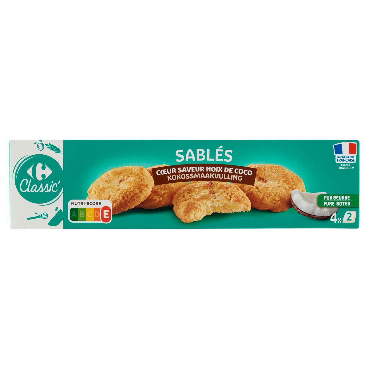 Carrefour Classic' Sablés Cœur Saveur Noix de Coco 100 g