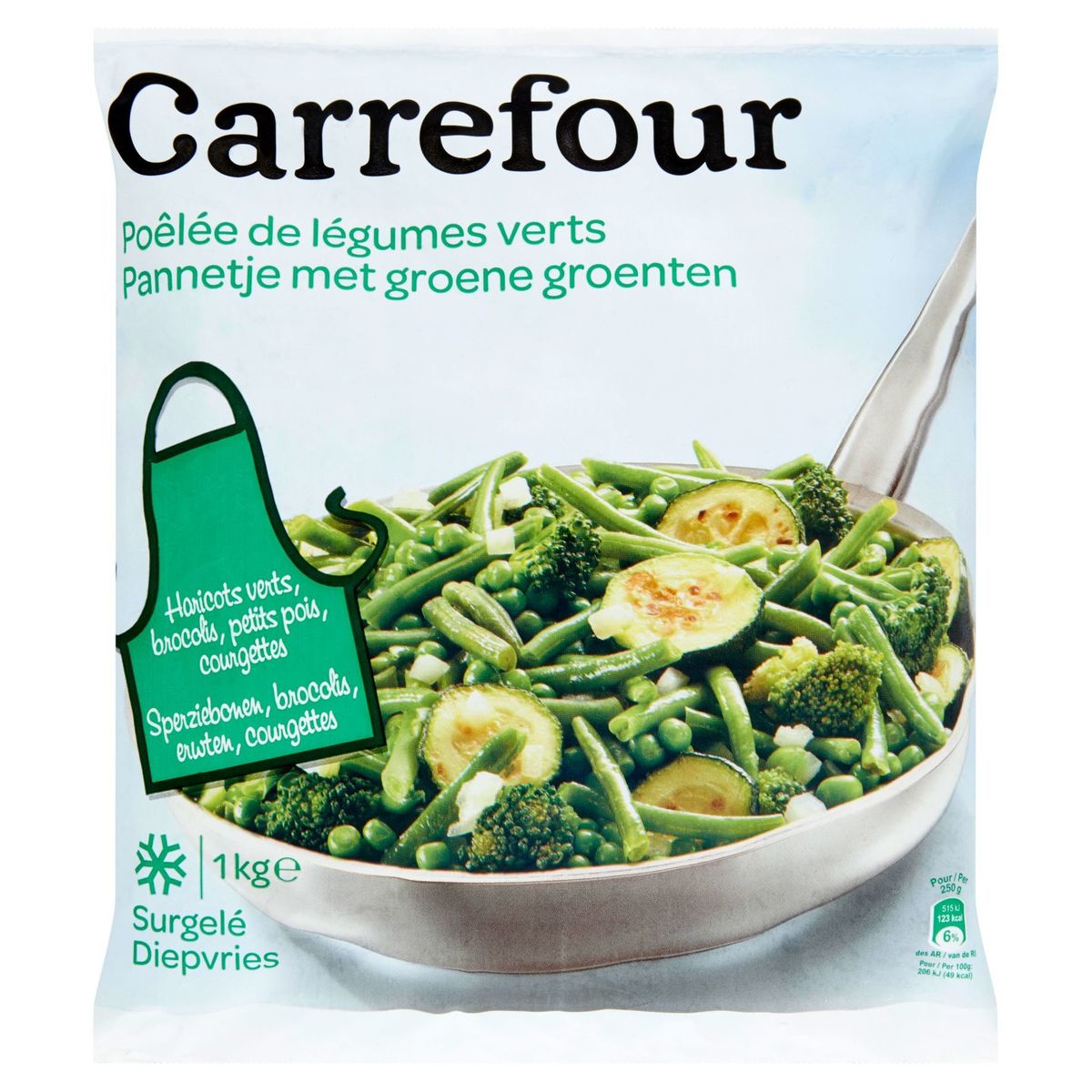 Carrefour Poêlée de Légumes Verts 1 kg