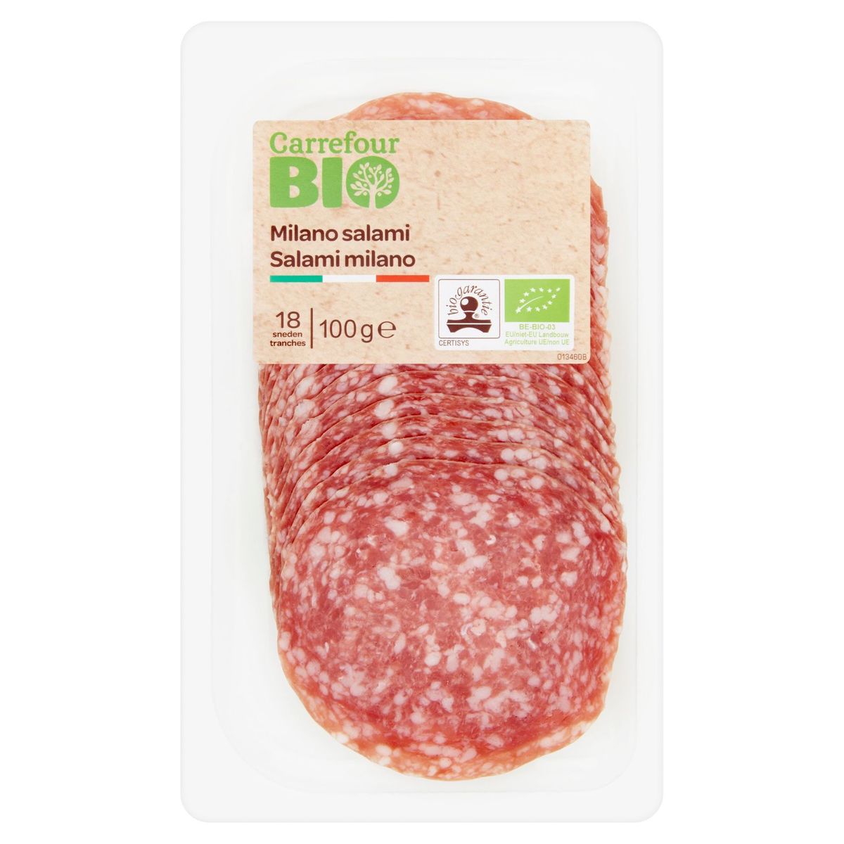 Carrefour Bio Milano Salami 18 Sneden 100 g