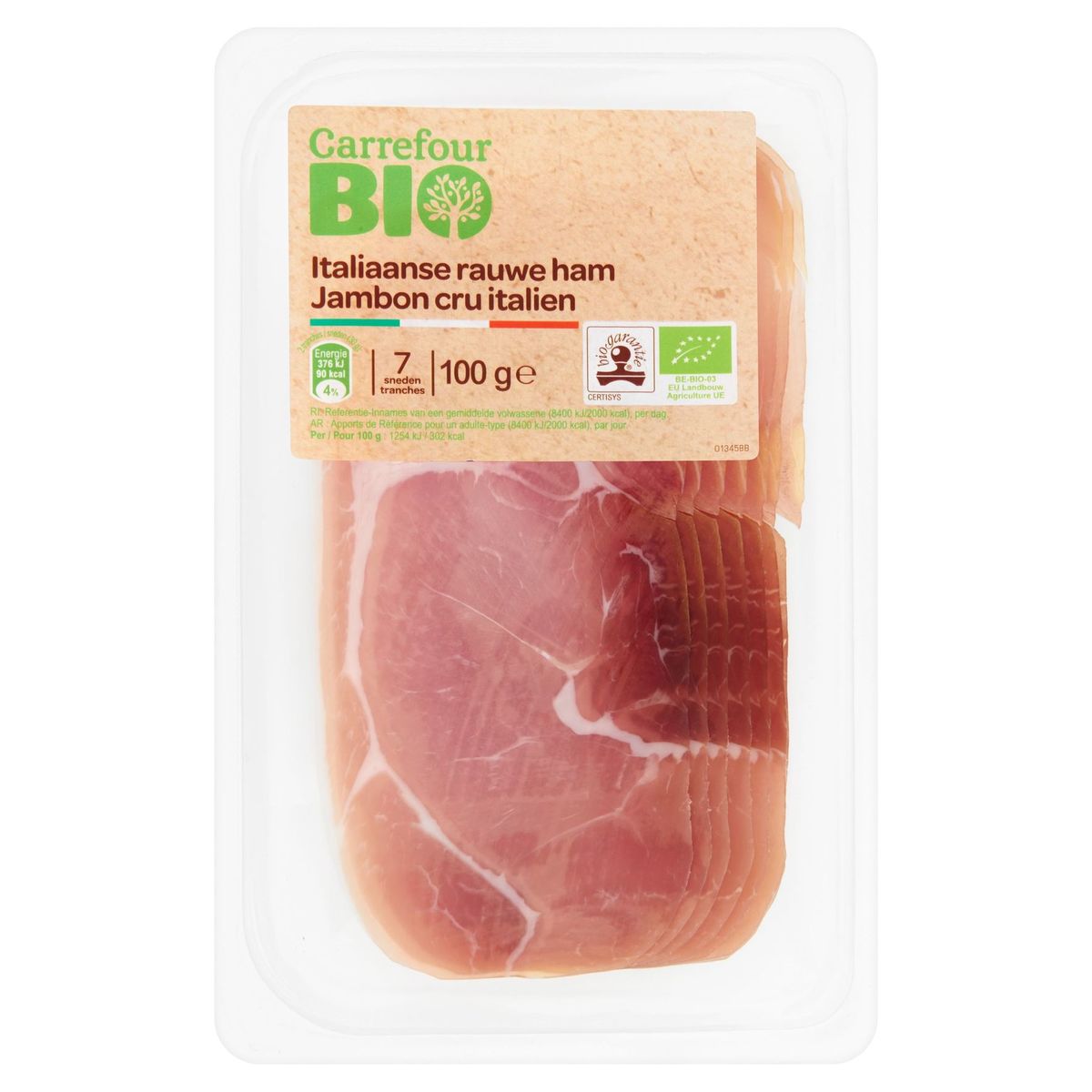Carrefour Bio Jambon Cru Italien 7 Tranches 100 g