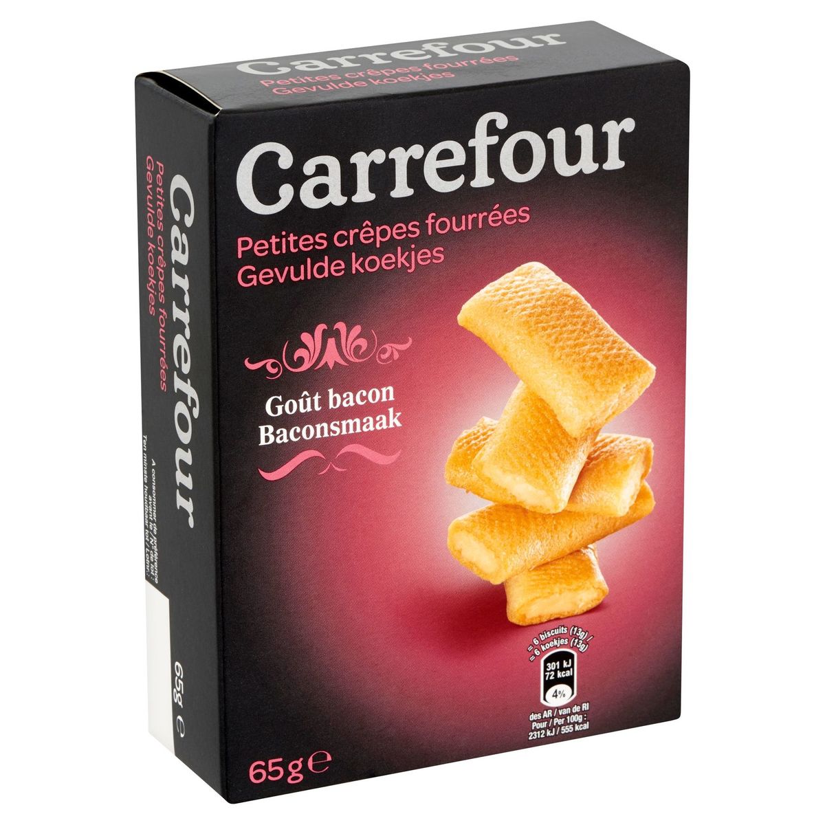 Carrefour Petites Crêpes Fourrées Goût Bacon 65 g