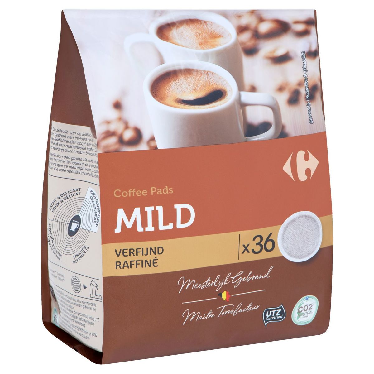 Carrefour Coffee Pads Mild Verfijnd 36 x 7 g