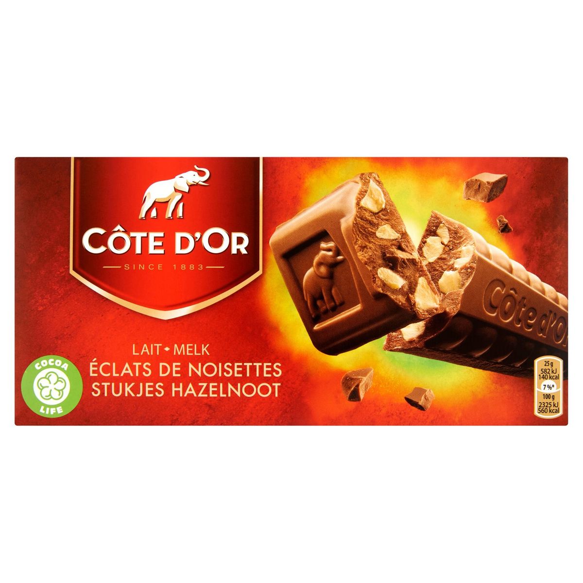 Côte d'Or L'Original Melk Chocolade Tablet Stukjes Hazelnoot 400 g