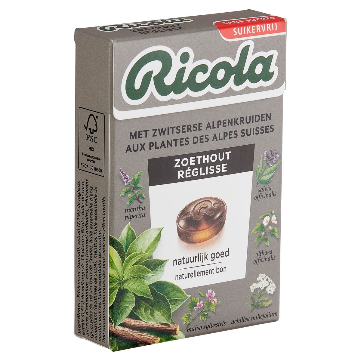 Ricola met Zwitserse Alpenkruiden Zoethout 50 g