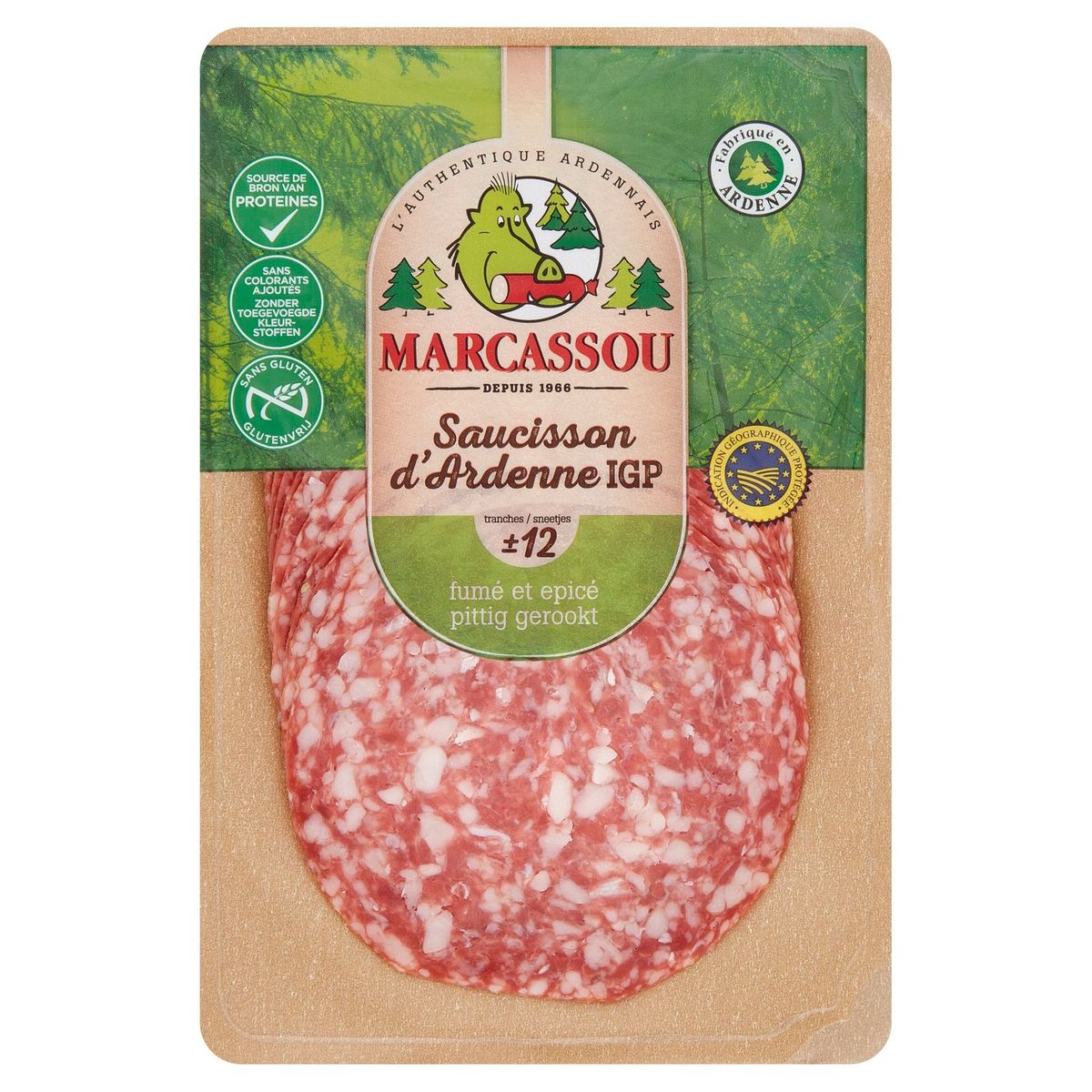 Marcassou Saucisson d'Ardenne IGP Fumé et Epicé 100 g