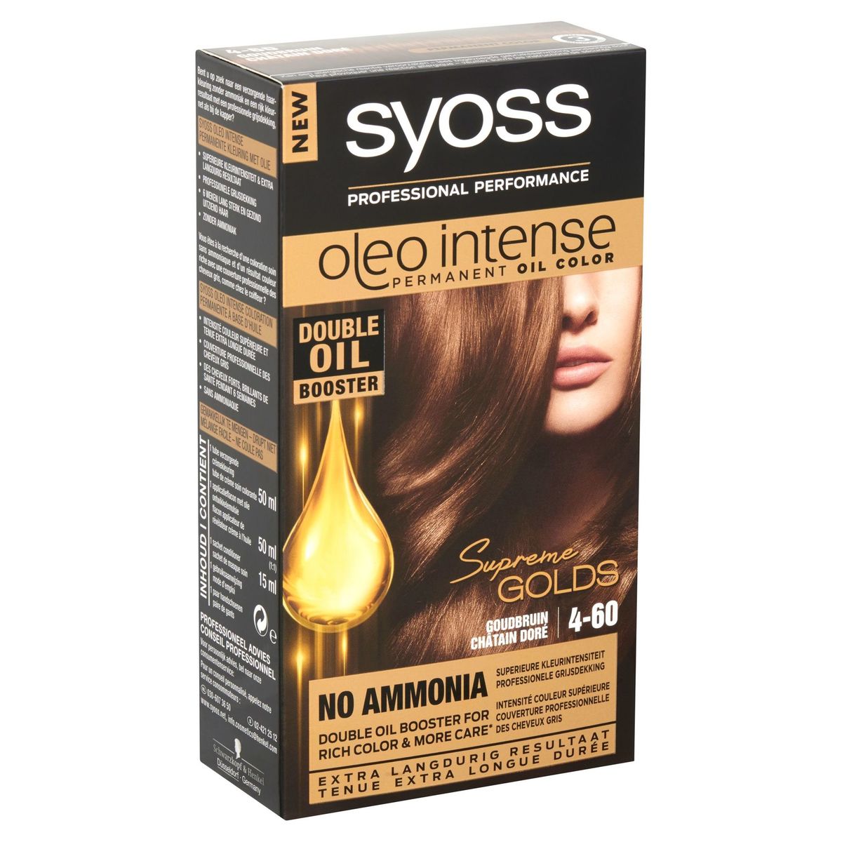 Syoss Oleo Intense 4-60 Goudbruin Permanente Haarverf