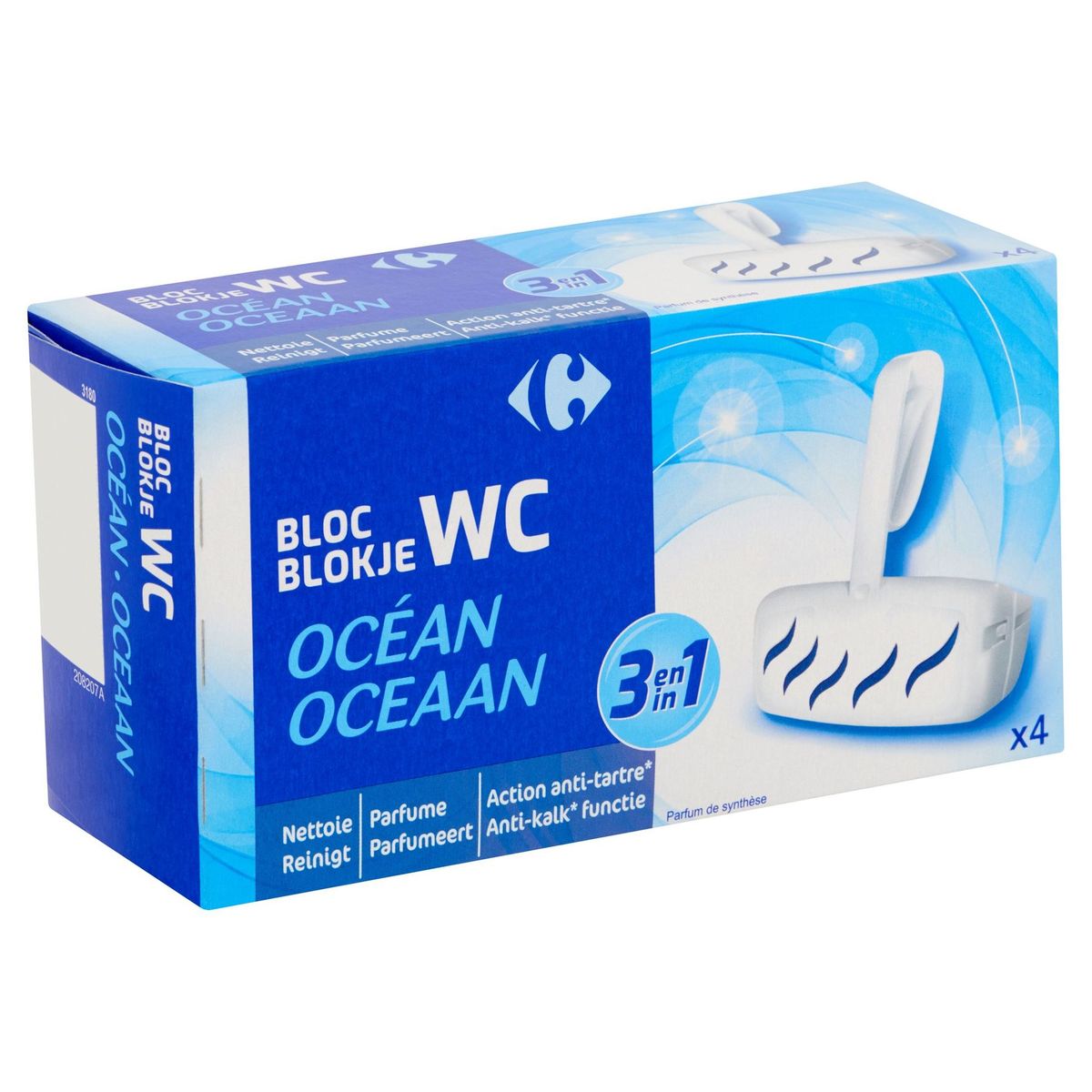 Carrefour WC Bloc Océan 3en1 4 x 38 g