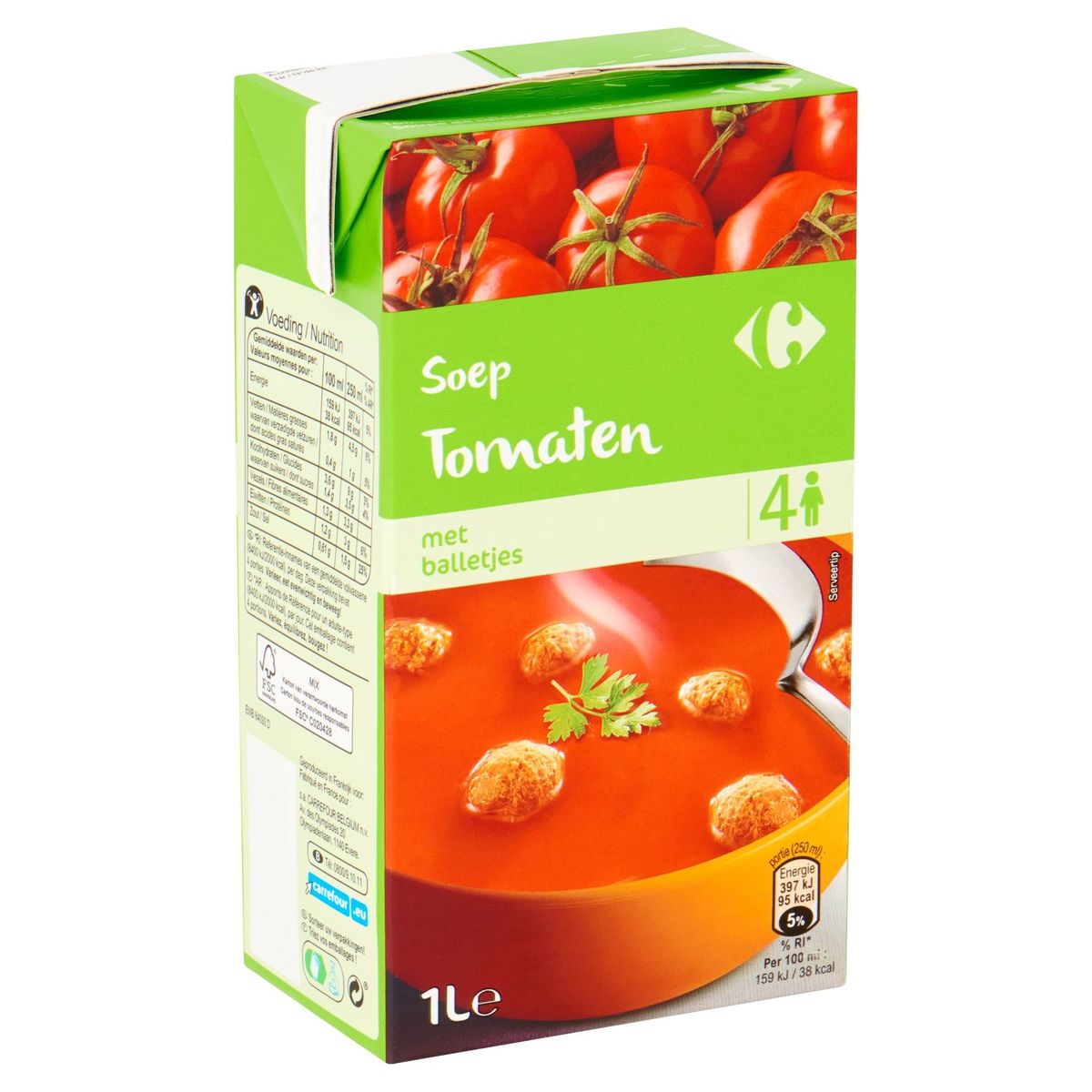Carrefour Soupe Tomates avec Boulettes 1 L