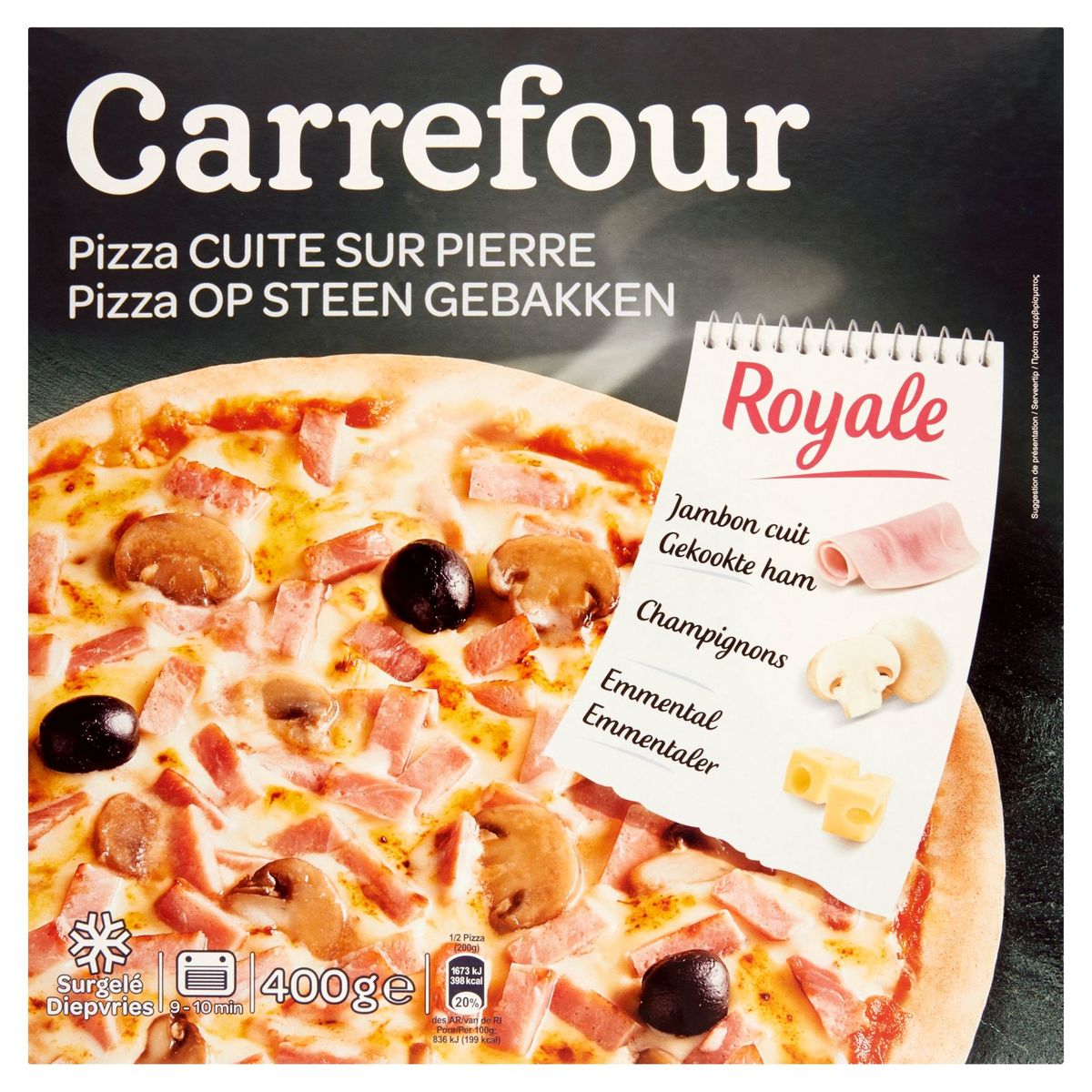 Carrefour Pizza Cuite sur Pierre Royale 400 g