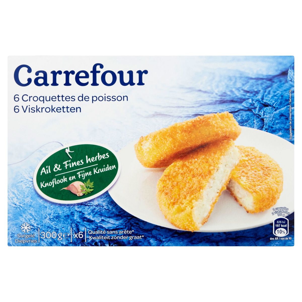 Carrefour 6 Croquettes de Poisson Ail & Fines Herbes 6 x 50 g