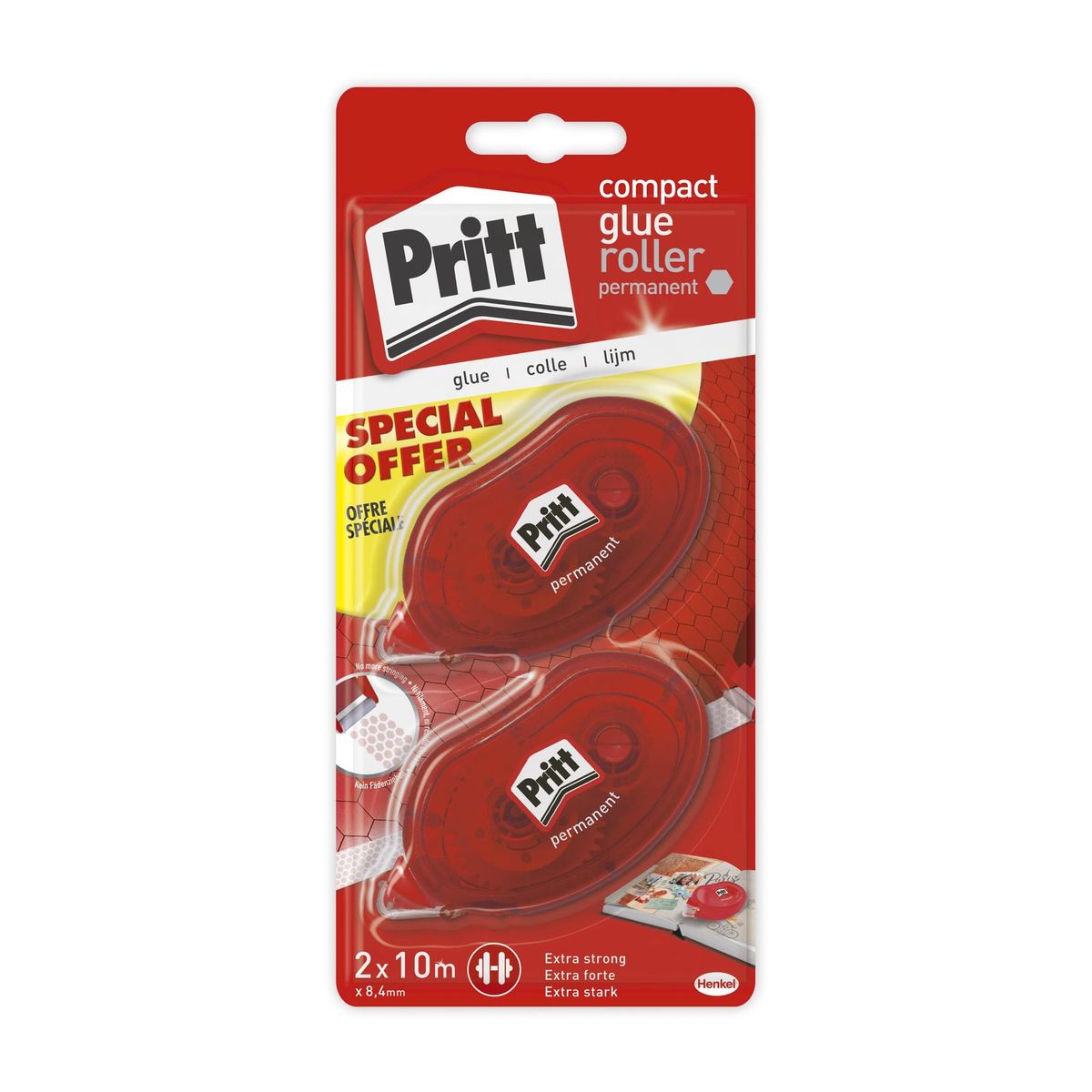 Pritt Compact Roller de colle Permanent 2e 1/2 prix 10 m
