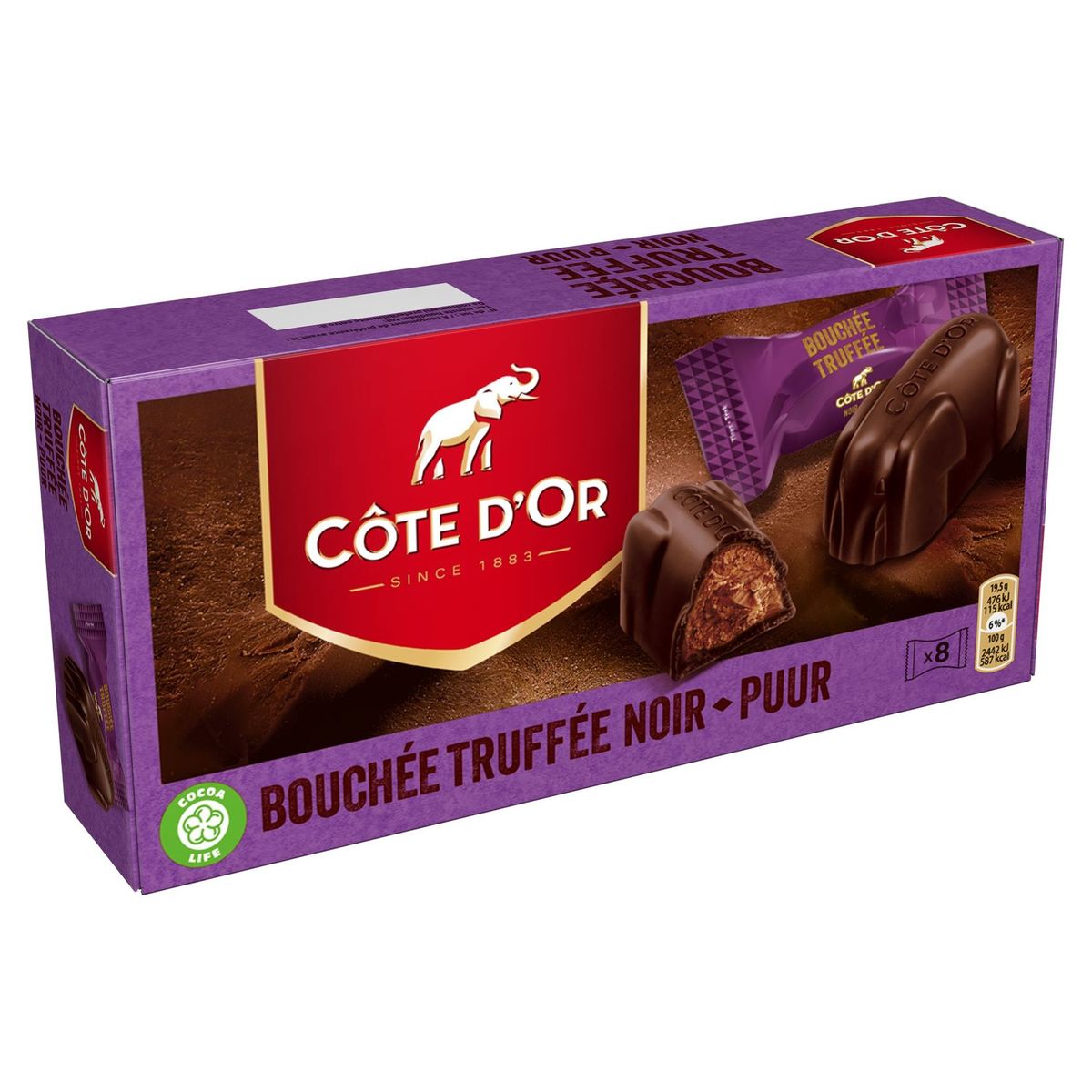 Côte d'Or Bouchée Bonbons De Chocolat Noir Praliné 8 Pralines 156 g
