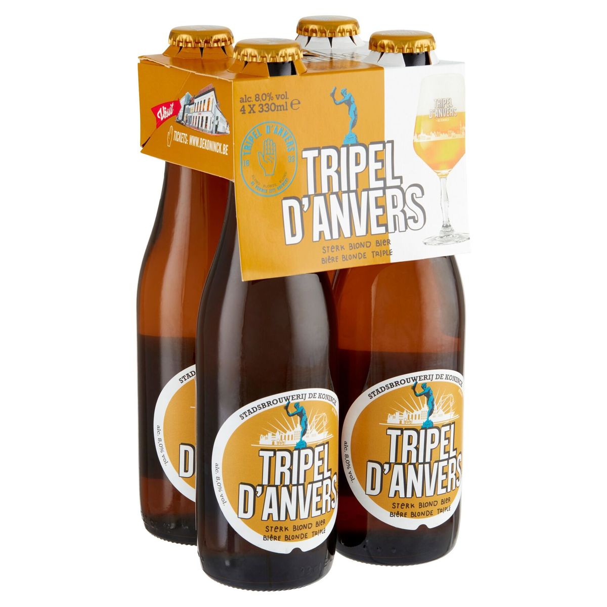 De Koninck Triple d'Anvers Bier Flessen 4 x 330 ml