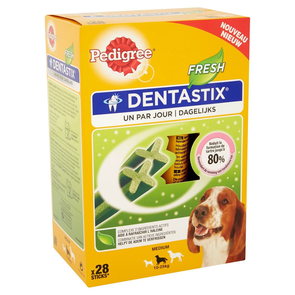 DentaStix Fresh Un par Jour Pedigree Snack Chien Medium 10-25 kg 28 Pièces 720 g