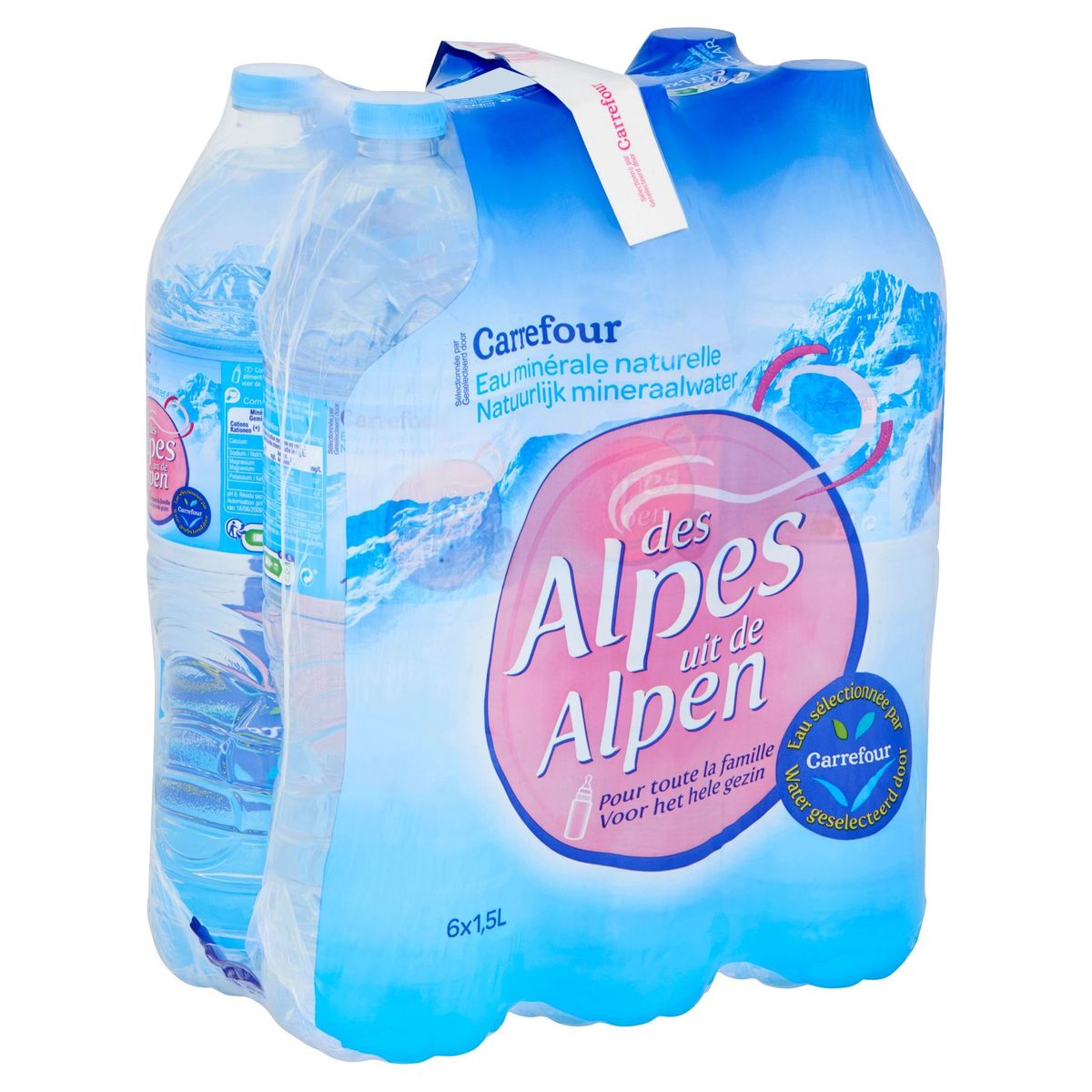 Carrefour Natuurlijk Mineraalwater Uit de Alpen 6 x 1.5 L