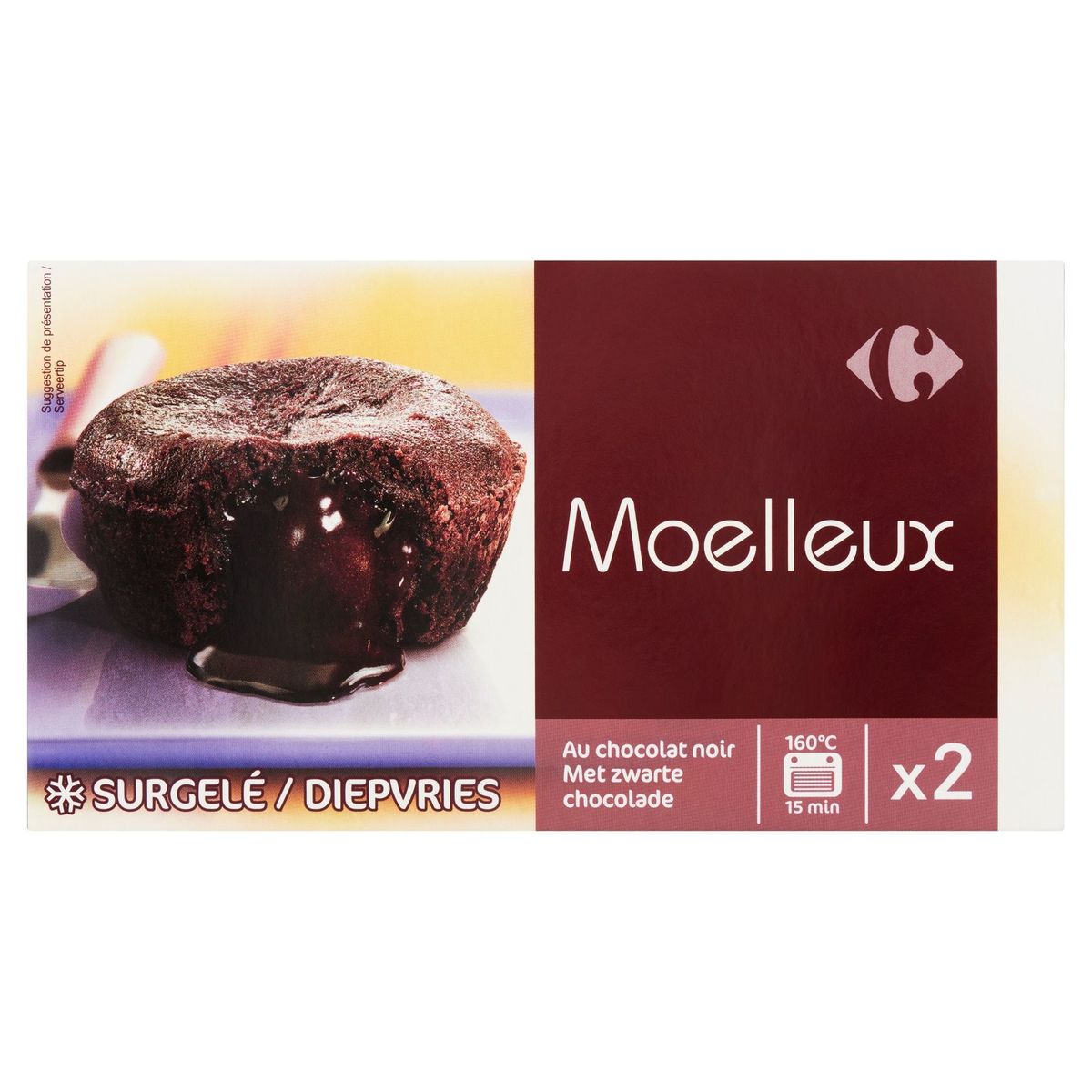 Carrefour Moelleux met Zwarte Chocolade 2 x 95 g