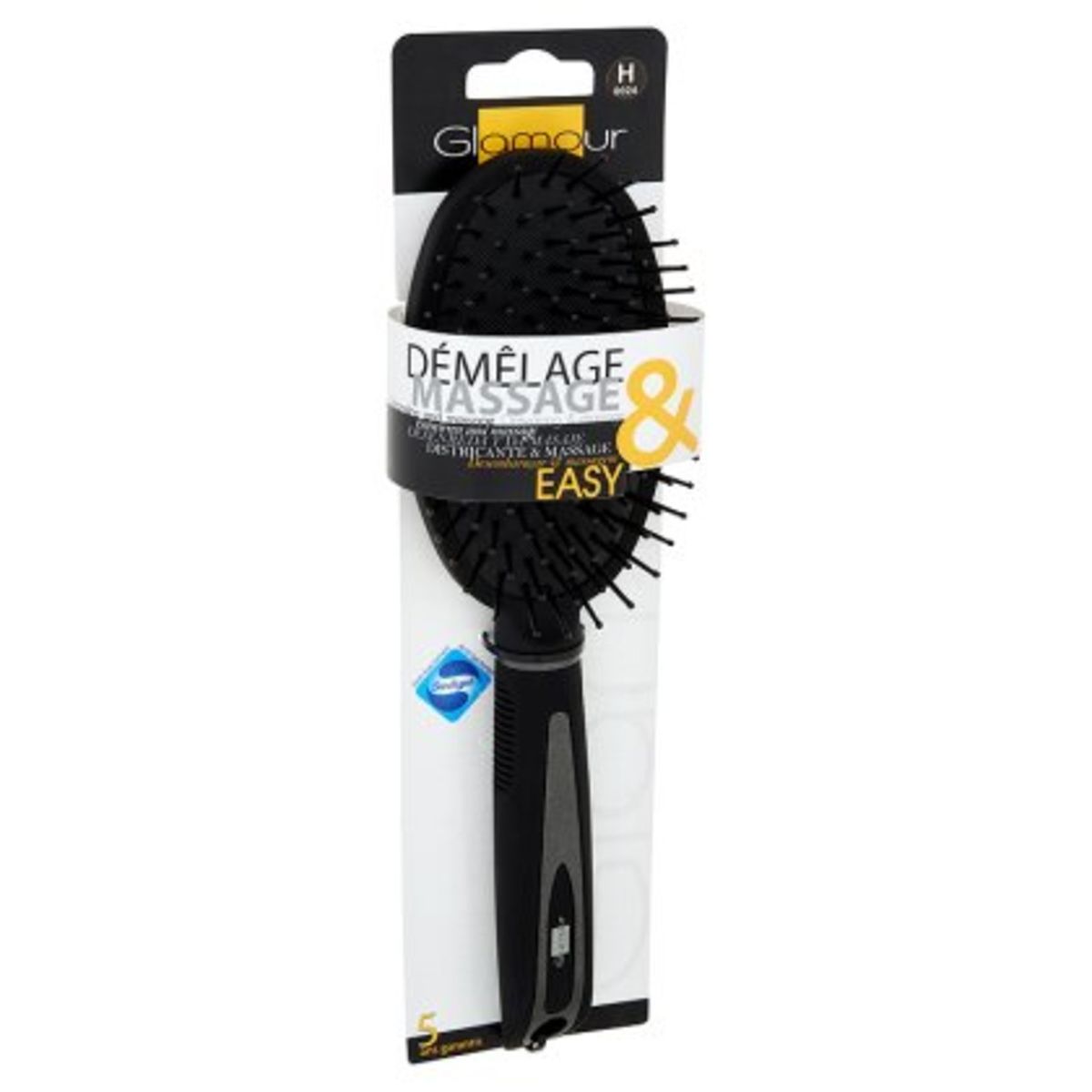 Glamour Studio Brosse à Cheveux Noire Ovale Démêlage & Massage