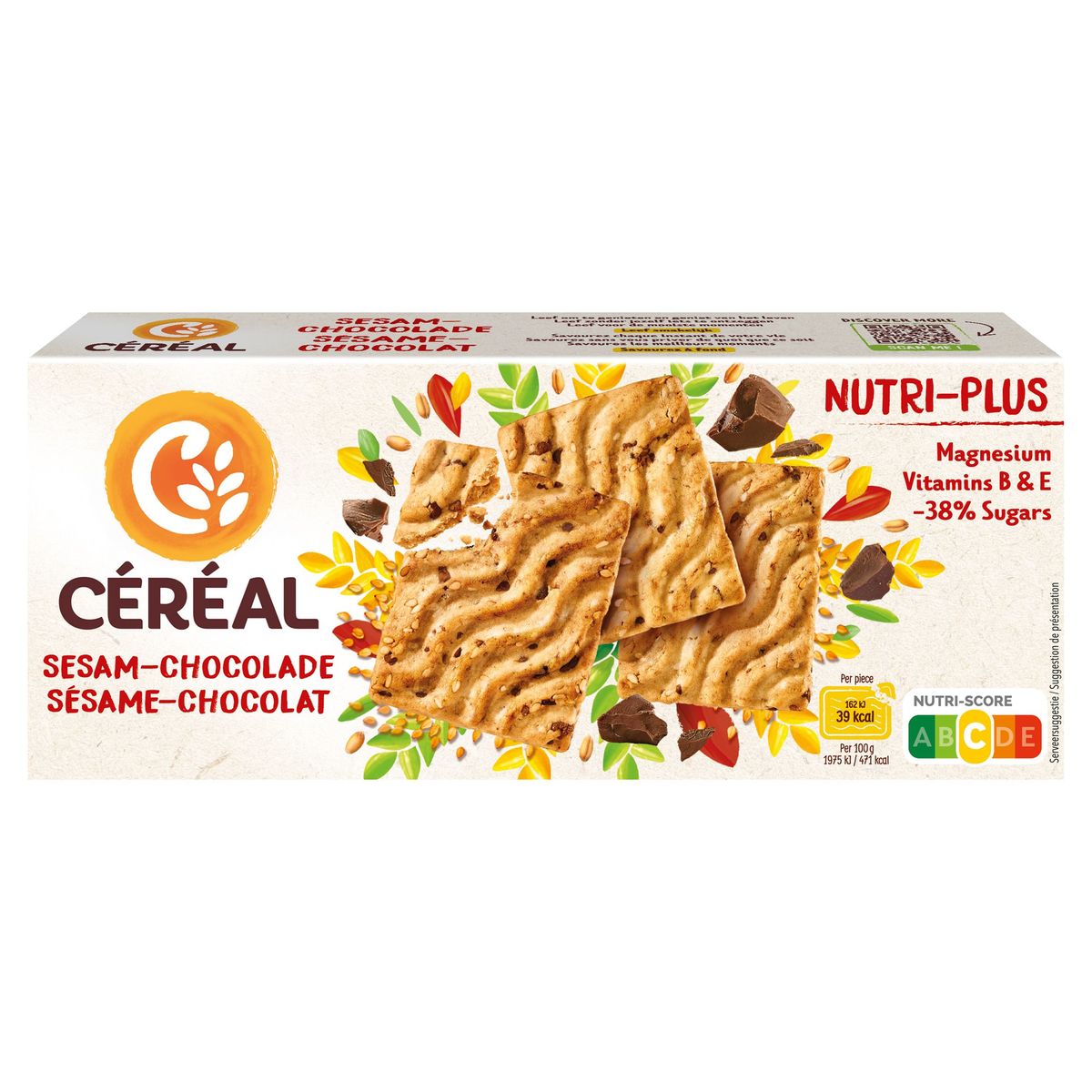 Céréal Nutri-Plus Koekjes Sesam - Chocolade 8 x 3 Stuks 200 g
