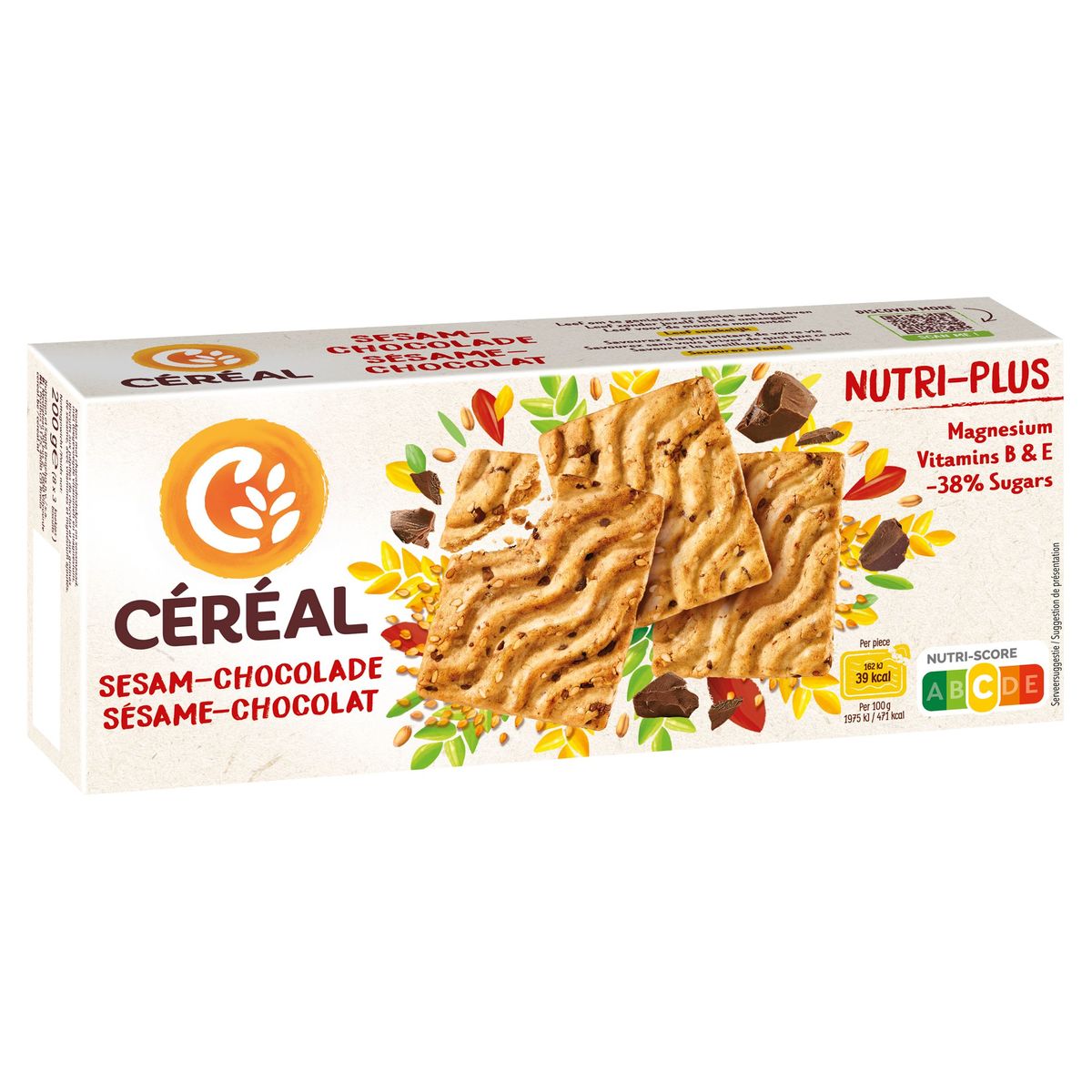 Céréal Nutri-Plus Koekjes Sesam - Chocolade 8 x 3 Stuks 200 g