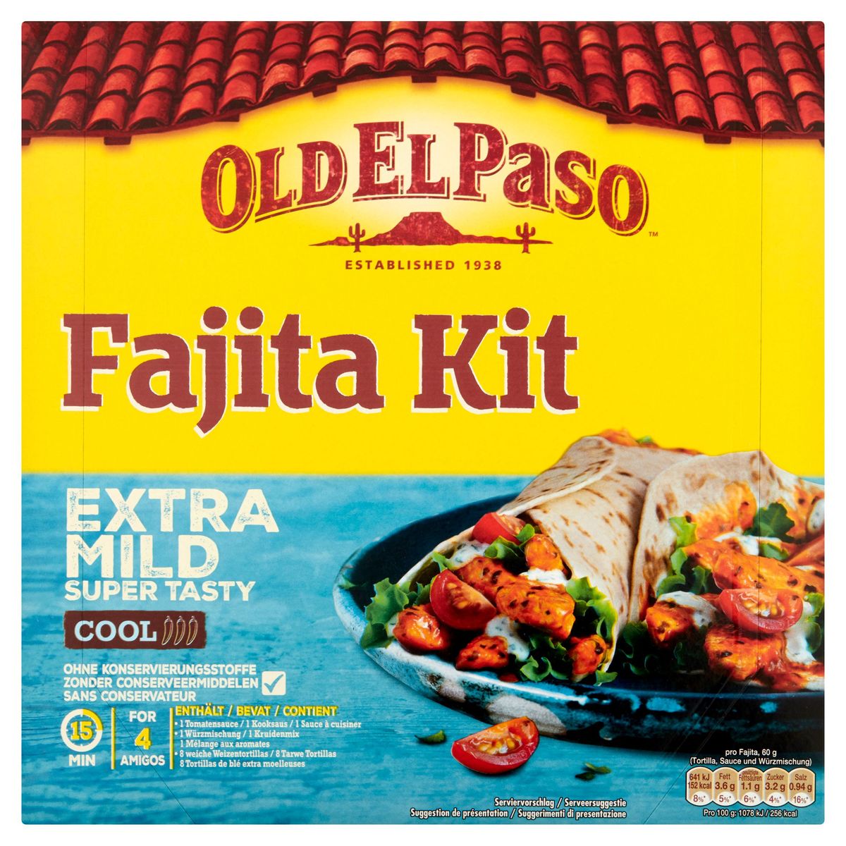 Old El Paso Fajita Kit Extra Mild Cool 476 g