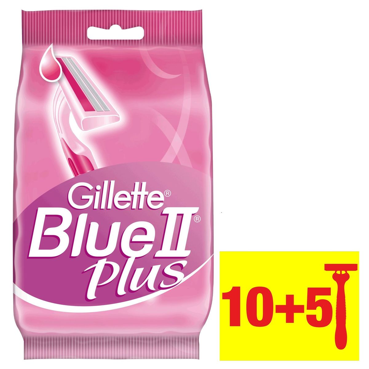 Gillette Venus Rasoirs Jetables Pour Femmes Blue II Plus - Lot de 10+5