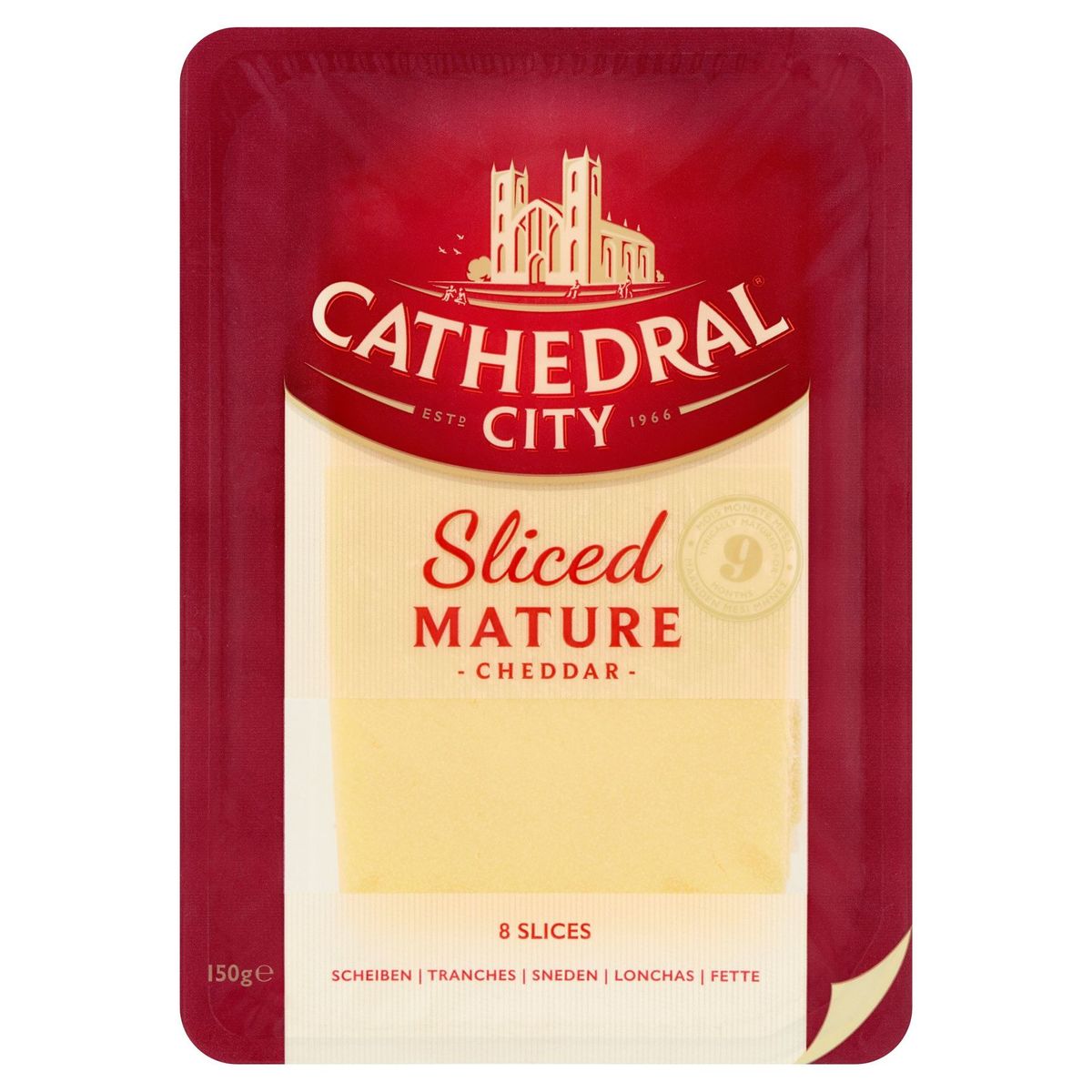 Cathedral City Cheddar Sliced Mature 8 Tranches 150 g