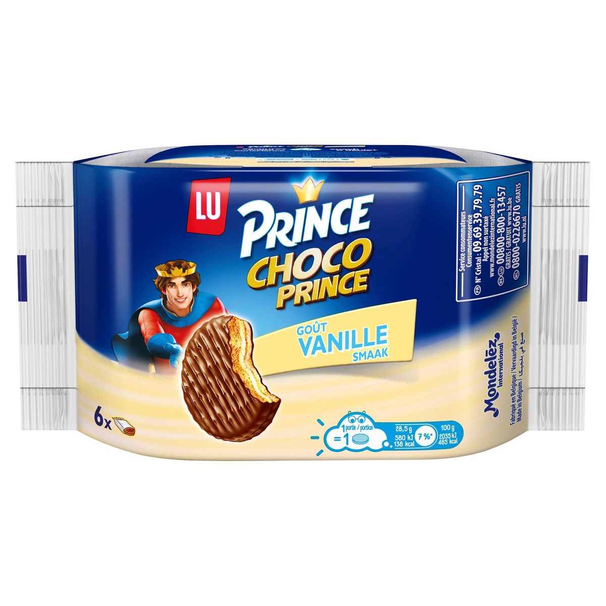 LU Prince Choco Prince Biscuits Au Chocolat Goût Vanille 171 g
