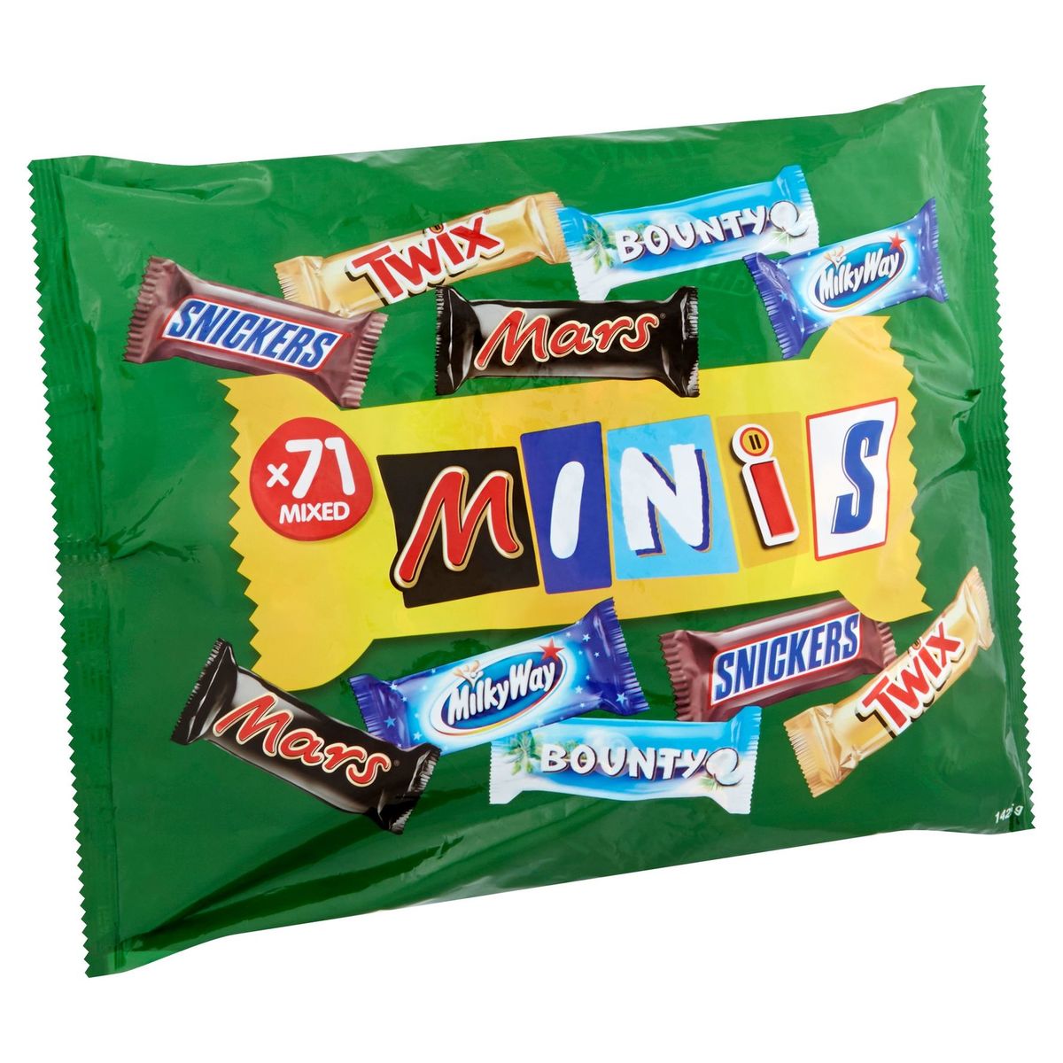 Minis Snickers, Twix, Mars, Bounty, Milky Way Mixed 71 Pièces 1425 g