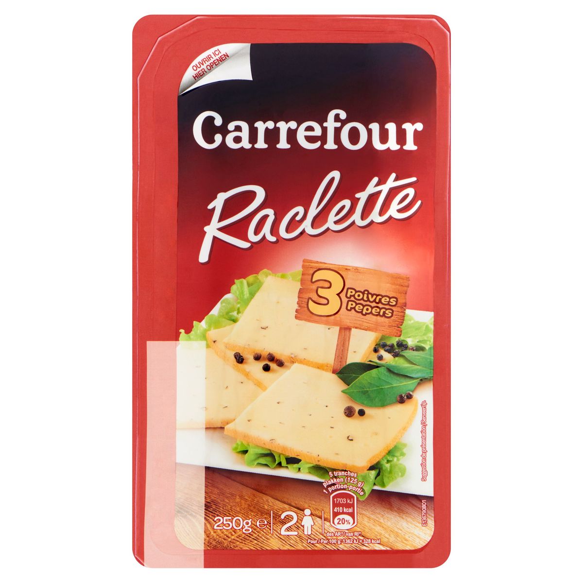 Carrefour Raclette 3 Poivres 250 g