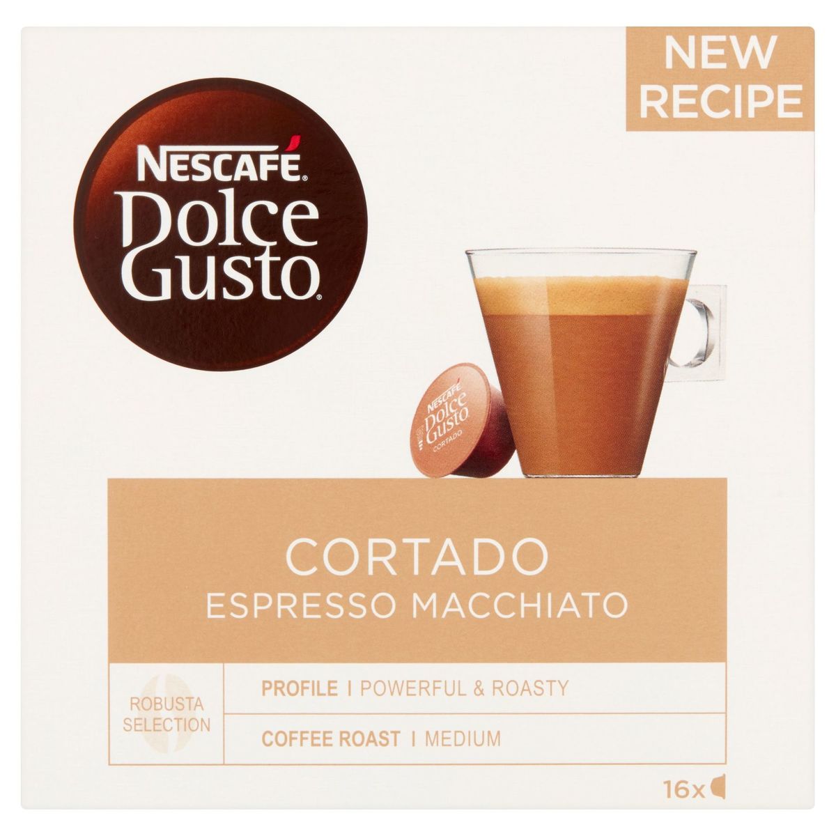 Nescafé Dolce Gusto Cortado Espresso Macchiato 16 Capsules 100.8 g