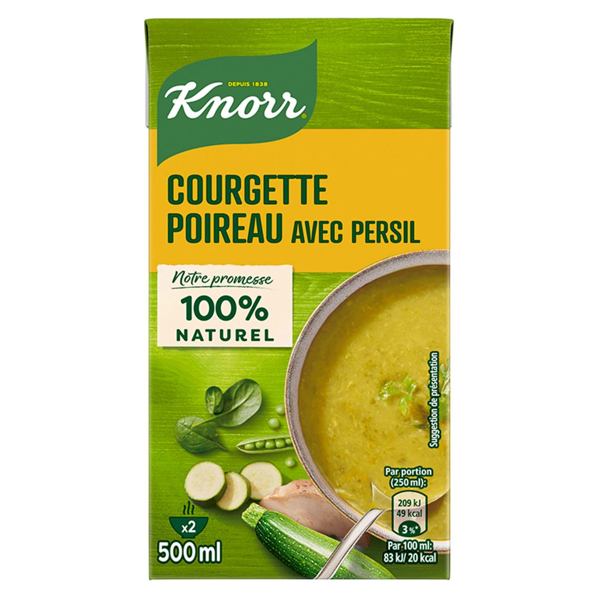 Knorr Classics Soupe en brique Courgettes et Poireaux 500 ml