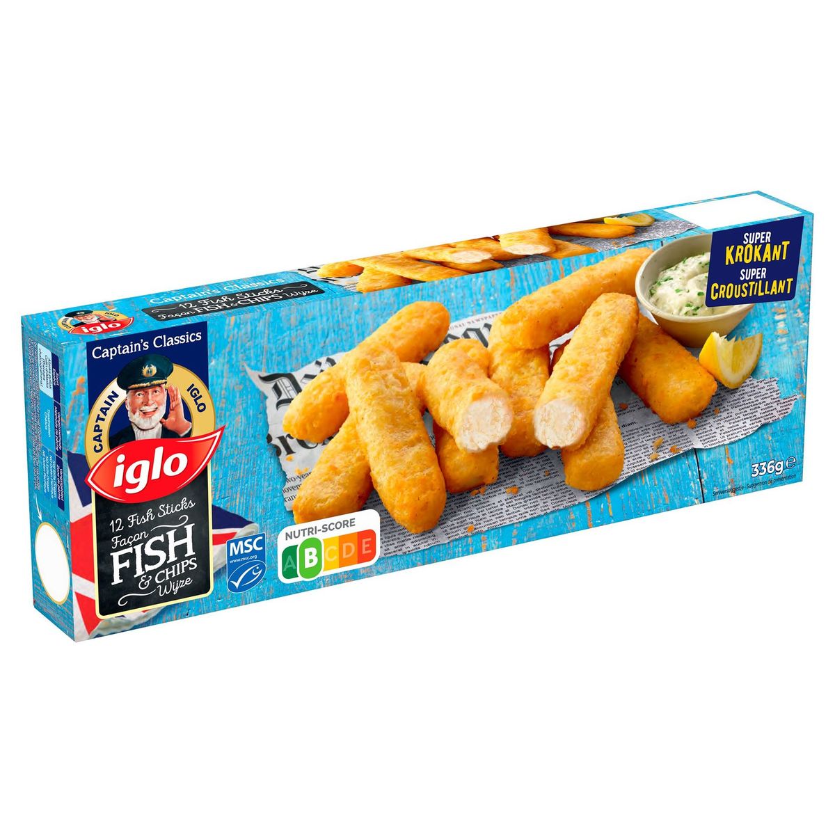 Captain Iglo 12 Fish Sticks Fish & Chips Wijze 336 g