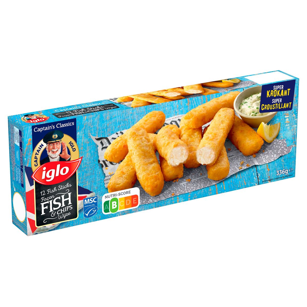 Captain Iglo Fish Sticks Façon Fish & Chips 12 Pièces 336g