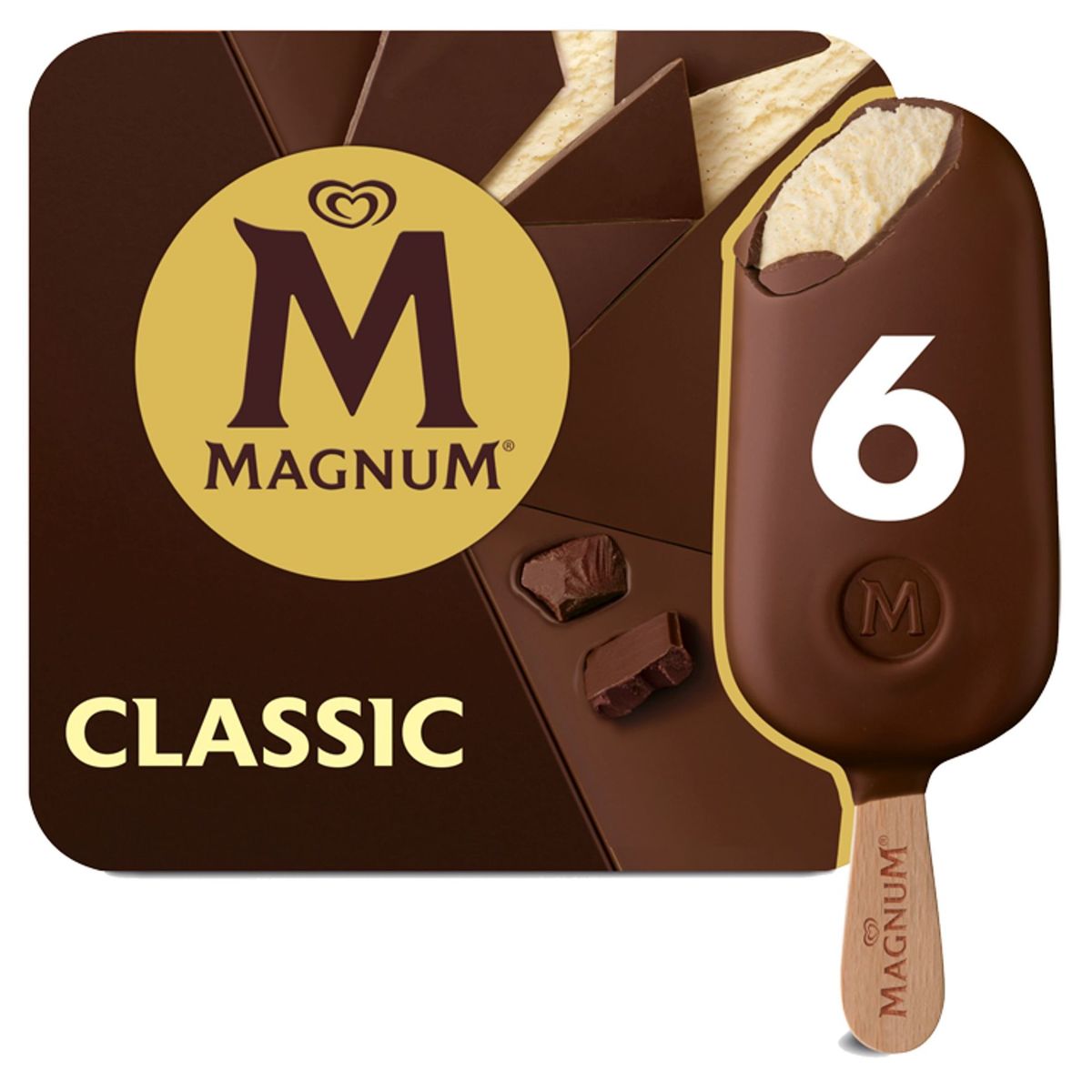 Magnum Ola Ijs Multipack Classic Vanille met Melkchocolade 6 x 110 ml