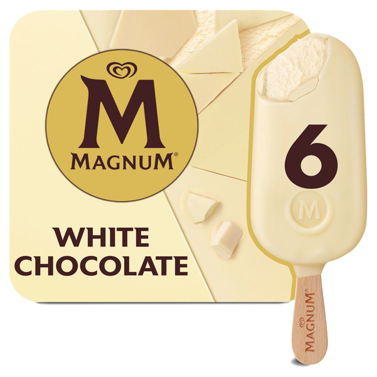 Magnum Ola Ijs Multipack White  Vanille-ijs Witte chocolade 6 x 110 ml