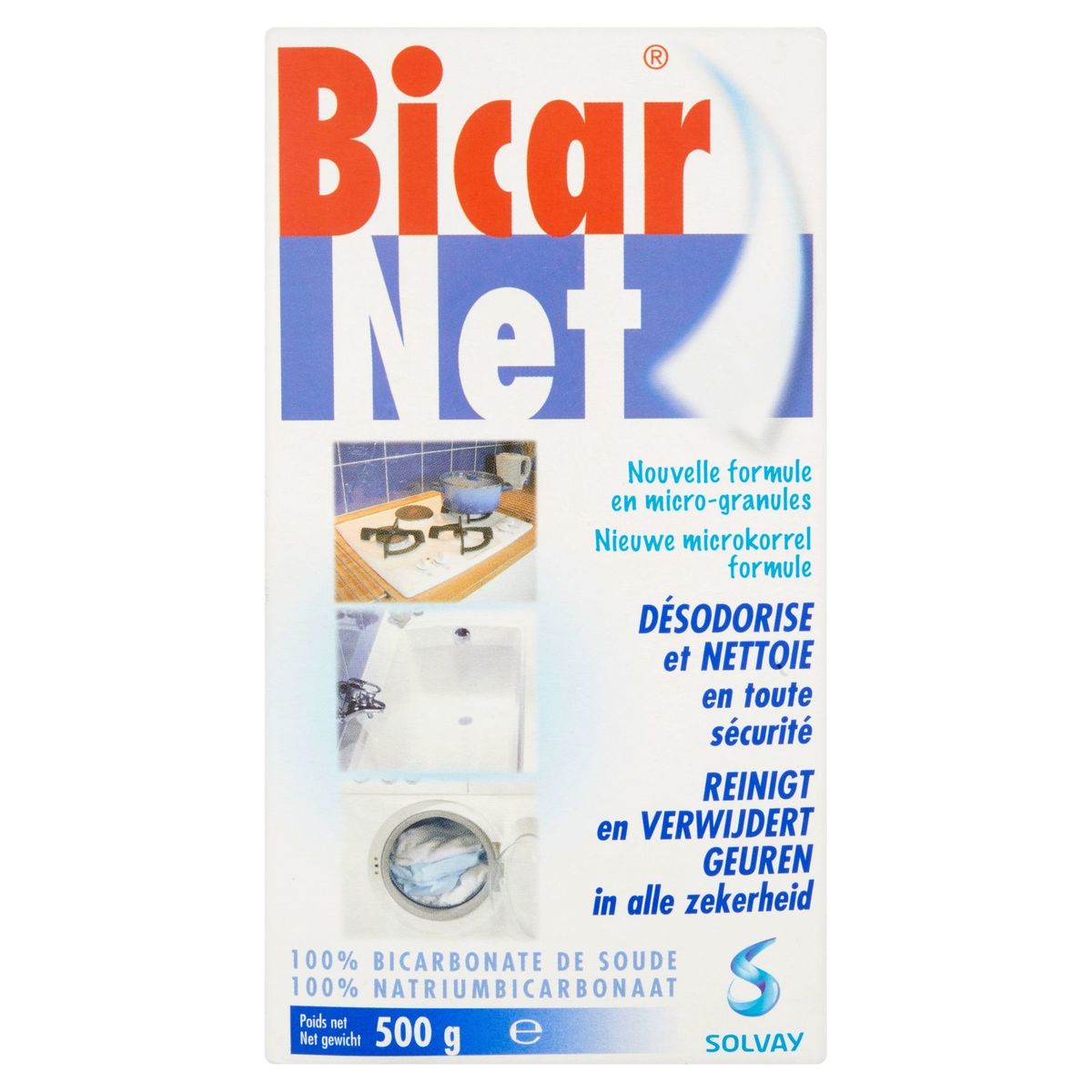 Solvay BicarNet 100 % Bicarbonate de Soude 500 g